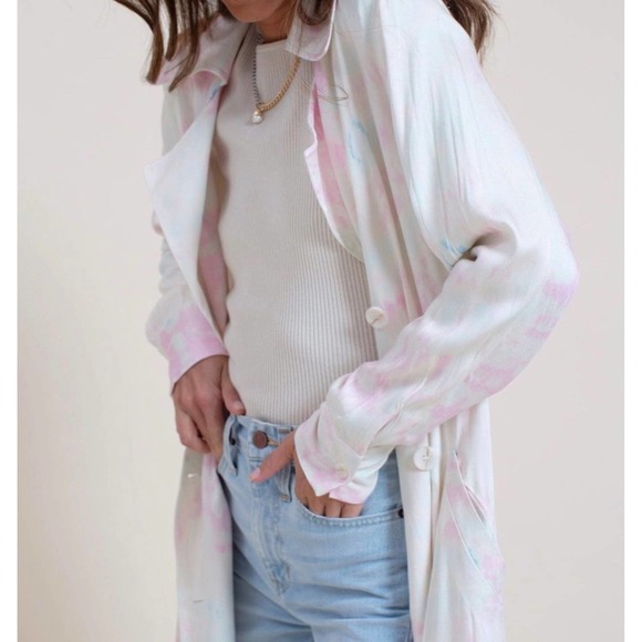 NWT Tie Dye Trench - Picture 3 of 8